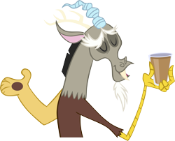 Size: 4767x3845 | Tagged: safe, artist:greseres, discord, absurd resolution, chocolate, chocolate milk, glass, high res, milk, simple background, solo, transparent background, vector