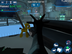 Size: 2048x1536 | Tagged: safe, 3d, game, goat pony, goat simulator, space, trophy