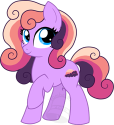 Size: 637x700 | Tagged: safe, artist:tambelon, oc, oc only, oc:morning blush, earth pony, pony, female, mare, solo, watermark