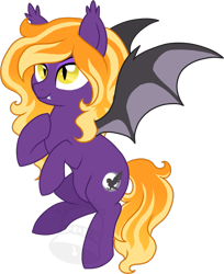 Size: 570x700 | Tagged: safe, artist:tambelon, oc, oc only, oc:night owl, bat pony, pony, female, mare, solo, watermark