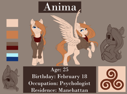 Size: 1603x1188 | Tagged: safe, artist:silentwulv, oc, oc only, oc:anima, pegasus, pony, clothes, reference sheet, solo