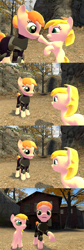 Size: 1400x4184 | Tagged: safe, artist:soad24k, oc, oc only, oc:chipper leaf, oc:copper, pony, 3d, absurd resolution, boop, cyoa, cyoa:filly adventure, female, filly, gmod, mare