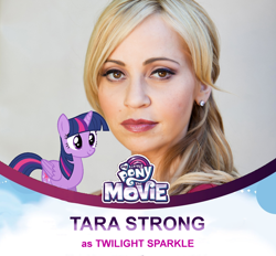 Size: 1174x1090 | Tagged: safe, twilight sparkle, twilight sparkle (alicorn), alicorn, human, my little pony: the movie, captain obvious, character reveal, irl, irl human, meme, mlp movie cast icons, obvious, photo, tara strong, voice actor, voice actor reveal meme