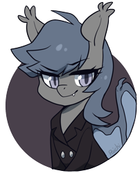 Size: 762x944 | Tagged: safe, artist:paichitaron, oc, oc only, oc:laguna, bat pony, pony, clothes, coat, female, looking at you, mare, solo