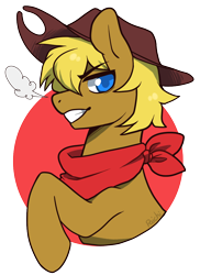 Size: 840x1156 | Tagged: safe, artist:paichitaron, oc, oc only, oc:wolf longsight, earth pony, pony, cowboy hat, handkerchief, hat, looking at you, male, solo, stallion