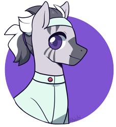 Size: 762x836 | Tagged: safe, artist:paichitaron, oc, oc only, oc:zimu, zebra, cute, headband, male, ponytail, solo, spa, spa outfit, stallion