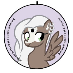 Size: 600x600 | Tagged: safe, artist:captshowtime, oc, oc only, pegasus, pony, 3rd eye, all seeing eye, button, commission, custom, eye, irl, photo, piercing, pin, solo, toy, ych result