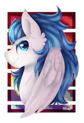 Size: 1285x1891 | Tagged: safe, artist:cloud-drawings, oc, oc only, oc:cerulean blitz, pegasus, pony, signature, solo