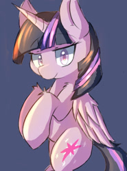 Size: 868x1173 | Tagged: safe, artist:kawaiipony2, twilight sparkle, twilight sparkle (alicorn), alicorn, pony, looking at you, simple background, smiling, solo