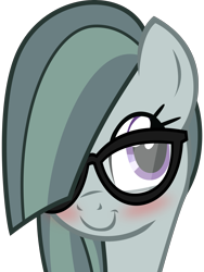 Size: 3168x4220 | Tagged: safe, artist:slb94, marble pie, earth pony, pony, absurd resolution, blushing, bust, cute, female, glasses, hair over one eye, marblebetes, mare, nerd, simple background, solo, transparent background, vector