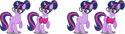 Size: 6500x1773 | Tagged: safe, alternate version, artist:orin331, twilight sparkle, unicorn twilight, pony, unicorn, absurd resolution, alternate hairstyle, alternate universe, clothes, dancerverse, glasses, looking at something, raised hoof, shirt, simple background, solo, sweater, transparent background