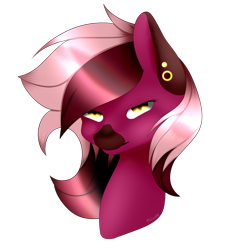 Size: 1024x1118 | Tagged: safe, artist:itsizzybel, oc, oc only, earth pony, pony, bust, ear piercing, earring, jewelry, piercing, portrait, simple background, solo, transparent background