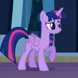 Size: 460x460 | Tagged: safe, screencap, twilight sparkle, twilight sparkle (alicorn), alicorn, pony, the cutie re-mark, animated, cute, dancing, female, folded wings, frown, gif, loop, mare, open mouth, raised hoof, raised leg, solo, stomping, talking, twiabetes, worried