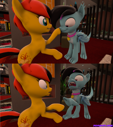 Size: 1920x2158 | Tagged: safe, artist:rainbowdashydg, artist:rdashflare, oc, oc only, oc:rdash, oc:southern belle, dracony, hybrid, pony, 3d, boop, source filmmaker