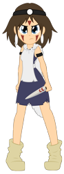 Size: 1600x4289 | Tagged: safe, artist:kingshisa08, human, wolf, equestria girls, barely pony related, blue eyes, dagger, equestria girls-ified, facial markings, frown, glare, princess mononoke, san, simple background, solo, studio ghibli, transparent background, weapon