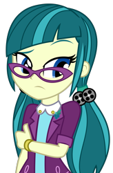 Size: 1703x2597 | Tagged: safe, artist:sketchmcreations, juniper montage, equestria girls, movie magic, spoiler:eqg specials, female, raised eyebrow, simple background, solo, transparent background, unsure, vector