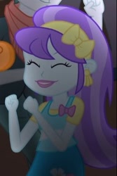 Size: 233x348 | Tagged: safe, screencap, aqua blossom, scott green, scribble dee, equestria girls, rainbow rocks, cropped, eyes closed, solo, welcome to the show