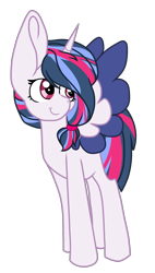 Size: 1331x2341 | Tagged: safe, artist:spottedpool90, oc, oc only, oc:infinity, alicorn, pony, colored wings, female, mare, multicolored wings, offspring, parent:flash sentry, parent:twilight sparkle, parents:flashlight, simple background, solo, transparent background