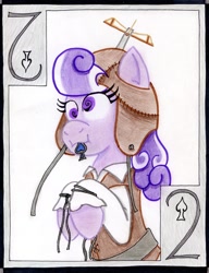 Size: 1024x1330 | Tagged: safe, artist:the1king, screwball, pony, card, playing card, solo, spades