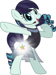 Size: 4199x5605 | Tagged: safe, artist:jhayarr23, coloratura, earth pony, pony, absurd resolution, black dress, clothes, dress, headset, looking at you, simple background, smiling, solo, transparent background, vector