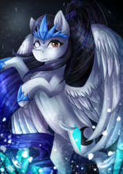 Size: 3200x4500 | Tagged: safe, artist:jazzerix, oc, oc only, oc:cyan crystal, pegasus, pony, absurd resolution, male, multicolored iris, solo