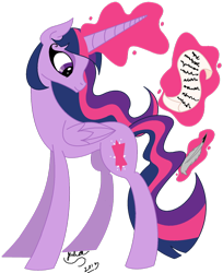 Size: 1024x1255 | Tagged: safe, artist:munchcala, twilight sparkle, twilight sparkle (alicorn), alicorn, pony, female, magic, mare, older, older twilight, quill, scroll, simple background, smiling, solo, telekinesis, transparent background, ultimate twilight