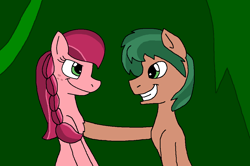 Size: 1101x731 | Tagged: safe, artist:alexeigribanov, gloriosa daisy, timber spruce, earth pony, pony, brother and sister, equestria girls ponified, female, male, mare, ponified, siblings, stallion