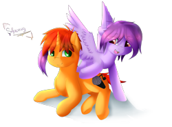 Size: 1700x1250 | Tagged: safe, artist:shan3ng, oc, oc only, pegasus, pony, unicorn, simple background, transparent background