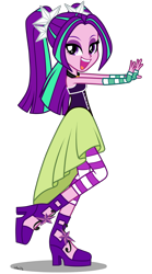 Size: 2000x3600 | Tagged: safe, artist:mixiepie, aria blaze, equestria girls, rainbow rocks, clothes, open mouth, simple background, sleeveless, smiling, solo, transparent background, vector, welcome to the show, when she smiles