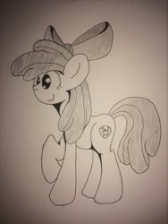 Size: 960x1280 | Tagged: safe, artist:bigmackintosh, apple bloom, cutie mark, cutie mark crusaders, monochrome, solo, the cmc's cutie marks