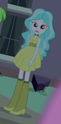 Size: 206x414 | Tagged: safe, screencap, cherry crash, paisley, equestria girls, boots, canterlot high, cropped, fall formal outfits, high heel boots, solo