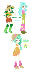 Size: 600x1200 | Tagged: safe, artist:berrypunchrules, paisley, sweet leaf, equestria girls, background human, fusion