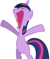 Size: 5022x6000 | Tagged: safe, artist:tardisbrony, twilight sparkle, pony, unicorn, the ticket master, absurd resolution, bipedal, eyes closed, female, mare, open mouth, screaming, simple background, transparent background, vector, yelling