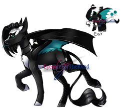 Size: 1024x896 | Tagged: safe, artist:eyesorefortheblind, oc, oc only, oc:nocturnal print, bat pony, pony, bat pony oc, leonine tail, solo, watermark