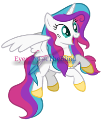 Size: 800x929 | Tagged: safe, artist:eyesorefortheblind, oc, oc only, oc:clarissa clairty, alicorn, pony, alicorn oc, base art, donut steel, solo, watermark