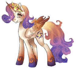 Size: 1130x1019 | Tagged: safe, artist:not-ordinary-pony, oc, oc only, oc:queen galaxia, alicorn, pony, alicorn oc, crown, female, gradient hooves, gradient mane, jewelry, looking at you, mare, regalia, simple background, smiling, solo, transparent background