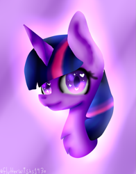 Size: 685x875 | Tagged: safe, artist:flutterwishs143, twilight sparkle, pony, bust, heart eyes, portrait, solo, wingding eyes