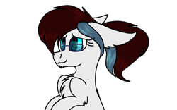 Size: 1280x800 | Tagged: safe, artist:brokensilence, oc, oc only, oc:mira songheart, chest fluff, cute, glasses, ponysona, ponytail, simple background, solo, transparent background