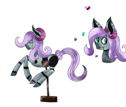 Size: 2508x2119 | Tagged: safe, artist:shirofluff, oc, oc only, oc:tarnished daisy, animatronic pony