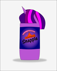 Size: 752x942 | Tagged: safe, artist:planetkiller, derpibooru exclusive, twilight sparkle, bottle, inanimate object, literally twilight snapple, pun, simple background, snapple, solo, twilight snapple