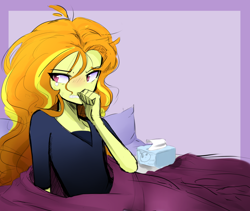 Size: 1280x1078 | Tagged: safe, artist:jankrys00, adagio dazzle, equestria girls, rainbow rocks, bed, sick, solo, tissue box