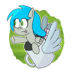 Size: 1000x1000 | Tagged: safe, artist:b-cacto, oc, oc only, oc:darcy sinclair, pony, :p, coffee mug, flying mug, mug, random, solo, tongue out, wat