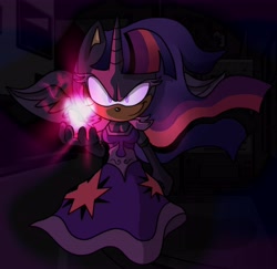 Size: 4913x4767 | Tagged: dead source, safe, artist:atomiclance, twilight sparkle, twilight sparkle (alicorn), alicorn, anthro, absurd resolution, crossover, nightmare twilight, nightmarified, sonic the hedgehog (series), sonicified