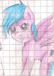 Size: 708x1003 | Tagged: safe, artist:wrath-marionphauna, firefly, g1, graph paper, solo, traditional art