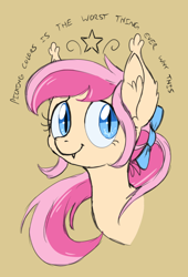 Size: 544x802 | Tagged: safe, artist:tehflah, oc, oc only, oc:joyous ways, bat pony, pony, bust, looking at you, portrait, simple background, solo