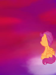 Size: 600x800 | Tagged: safe, artist:silversthreads, scootaloo, pegasus, pony, solo, sunset