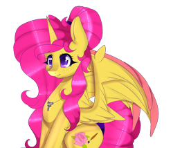 Size: 852x730 | Tagged: safe, artist:clefficia, oc, oc only, oc:rosebud, alicorn, pony, alicorn oc, female, mare, simple background, solo, spread wings, transparent background