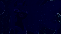 Size: 1914x1074 | Tagged: safe, edit, edited screencap, screencap, nightmare moon, the cutie re-mark, darkness, faic, fangs, glowing eyes, grin, mane, smiling, solo, stars, throne