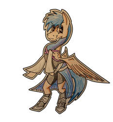 Size: 3124x3348 | Tagged: safe, artist:bumskuchen, oc, oc only, oc:console command, pegasus, pony, clothes, cosplay, costume, kingdom hearts, request, simple background, solo, traditional art, transparent background