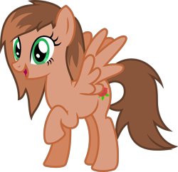 Size: 4598x4443 | Tagged: safe, artist:peahead, oc, oc only, oc:kathrine, pegasus, pony, absurd resolution, cutie mark, green eyes, happy, raised hoof, show accurate, simple background, smiling, solo, spread wings, transparent background, vector